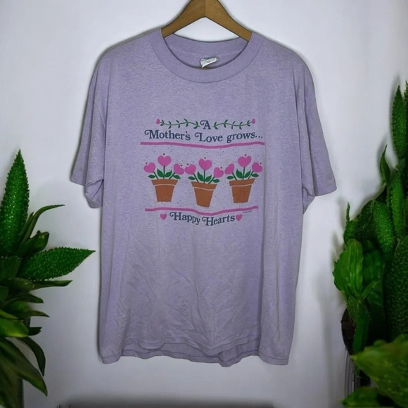 Vintage 90s Single Stitch Sleeve Graphic Mothers Day Gift Mom Graphic T Shirt - Picture 1 of 12